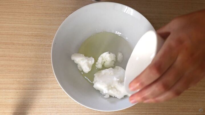 how to make an all natural toxin free plastic free diy moisturizer, Mixing shea butter and coconut oil
