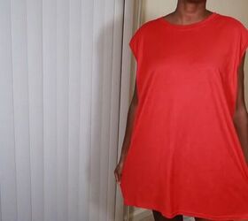 how to turn a big t shirt into a cute strapless dress in 7 easy steps, Oversized t shirt before the DIY