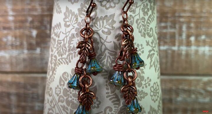 how to make dangle earrings with adorable bellflower oak leaf beads, How to make dangle earrings