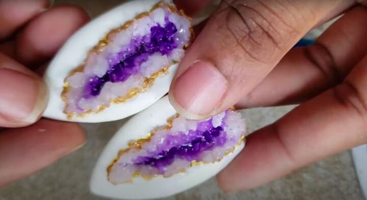 need some faux crystal earrings try this polymer clay geode tutorial, Polymer clay geode tutorial