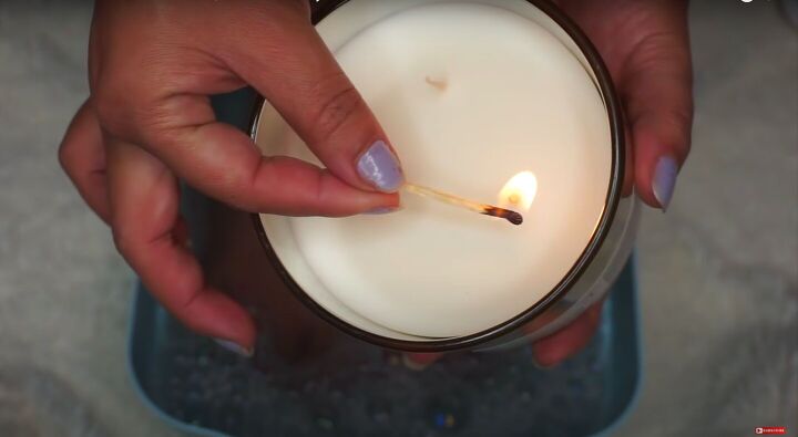 how to do an at home pedicure to get your feet ready for summer, Relaxing by lighting some candles