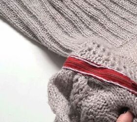 how to make a cold shoulder sweater that zips up, Adding a split stitch to the zipper edges