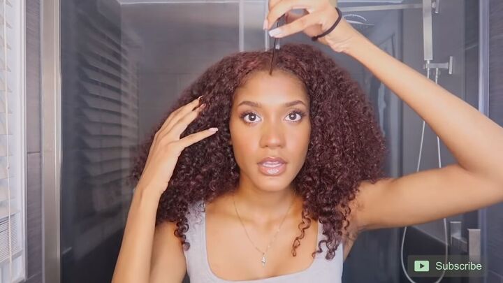 how to get volume in natural hair 12 effective tips tricks, Splitting hair into a middle part