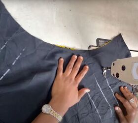 how to make a diy maxi skirt with a 180 degree flare, Sewing lining for the DIY maxi skirt