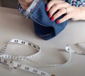 how to hem jeans with the original hem step by step sewing tutorial, Lining up the hem of the jeans