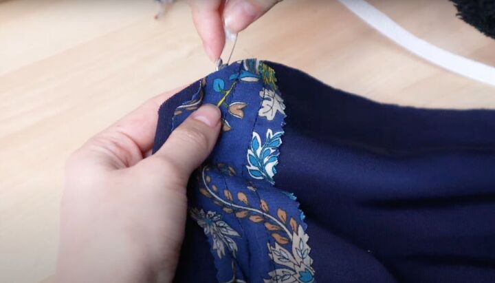 how to sew a velvet diy bomber jacket from scratch free pattern, Inserting the ties into the channels