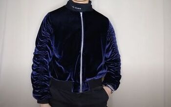 How to Sew a Velvet DIY Bomber Jacket From Scratch (Free Pattern)