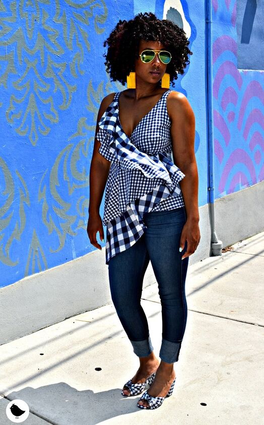 ruffles and gingham what a perfect match sew what series diy top m
