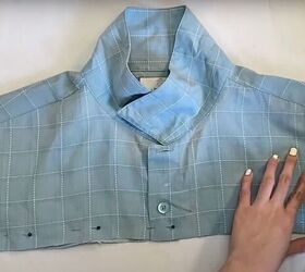 how to make a long diy button down skirt out of an old men s shirt, ow to make a button up shirt into a skirt