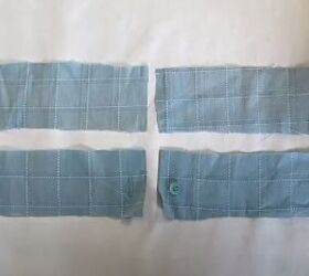 how to make a long diy button down skirt out of an old men s shirt, Waistband pattern pieces
