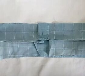 how to make a long diy button down skirt out of an old men s shirt, Pinning and sewing the waistband