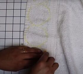 how to make reusable diy facial rounds out of old towels flannels, Cutting the facial rounds out of fabric