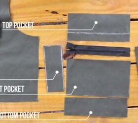 how to make a utility vest with multiple pockets, Making the fanny pack pocket with a zip