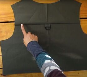 how to make a utility vest with multiple pockets, Sewing the back of the DIY utility vest