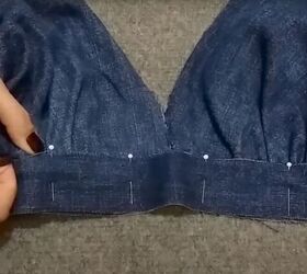 how to make a cute diy denim crop top out of a pair of old jeans, Sewing the DIY denim crop top