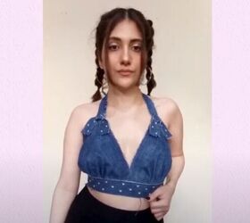 How to Make a Cute DIY Denim Crop Top Out of a Pair of Old Jeans