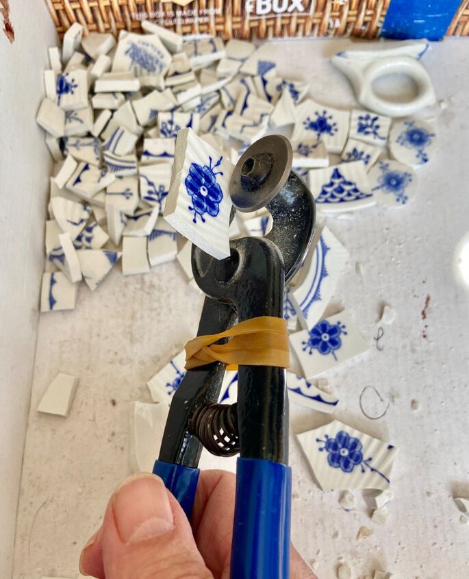 how to create a one of a kind ceramic pendant from your old plates, Cutting ceramic