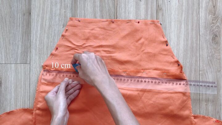how to make a simple versatile diy slip dress from scratch, Pinning the straps to the dress