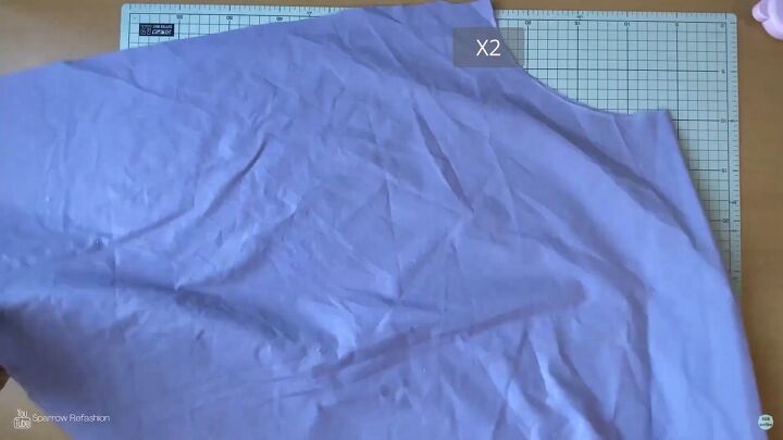 how to sew a skater dress with long sleeves out of an old bedsheet, Cutting out the circle skirt