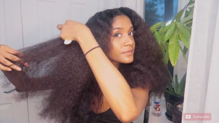 how to get the juiciest mini twists on long natural hair, Blow drying hair before the mini twists
