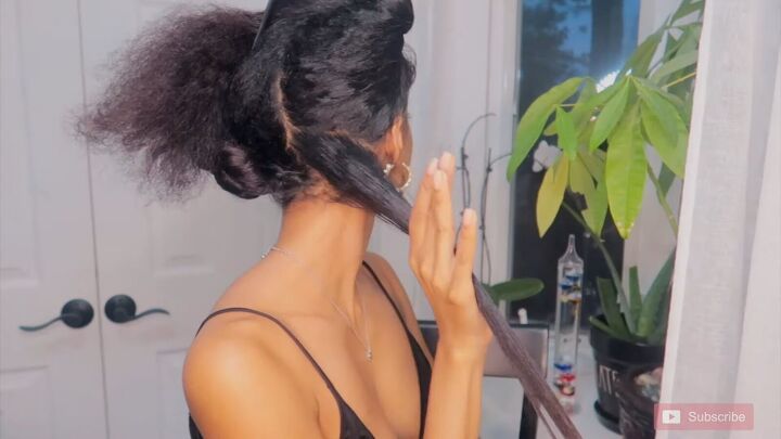 how to get the juiciest mini twists on long natural hair, Tying hair off into sections