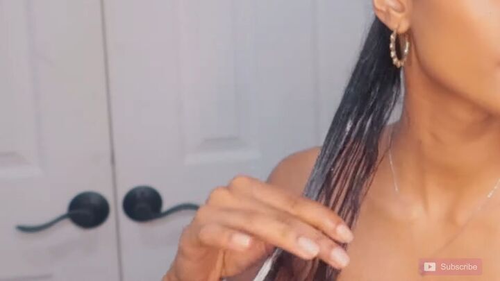 how to get the juiciest mini twists on long natural hair, Running product through the hair