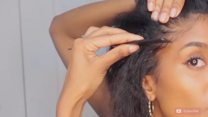 how to get the juiciest mini twists on long natural hair, Sweeping edges into the sections of hair