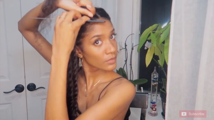 how to get the juiciest mini twists on long natural hair, Laying edges for the mini twist style