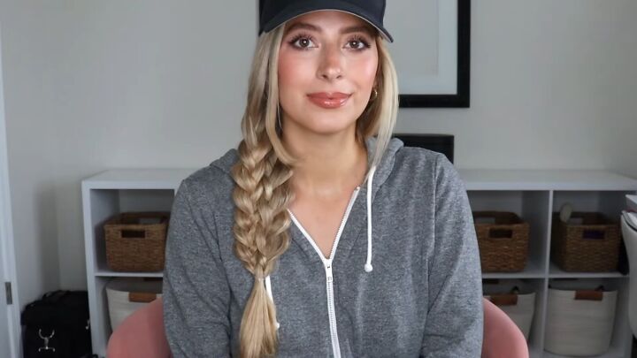 4 easy unique ways to wear a baseball cap with braids, Baseball cap with a faux six strand braid