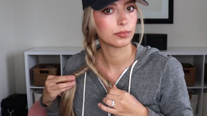 4 easy unique ways to wear a baseball cap with braids, Repeating the twist to create a rope braid
