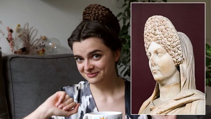 historical hairstyle tutorial how to do ancient greek roman hair, Flavian Orbis Ancient Roman hairstyle