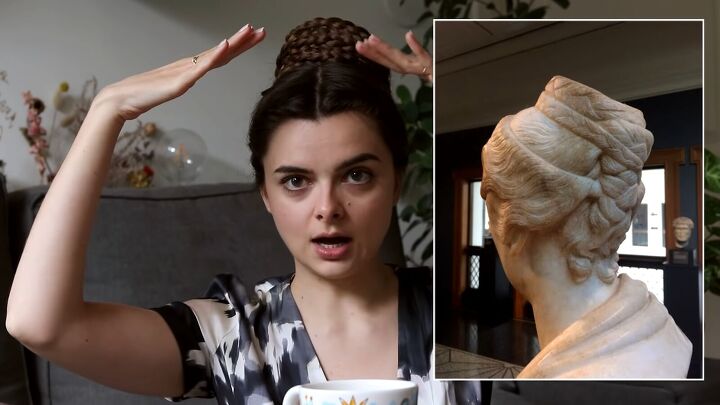 historical hairstyle tutorial how to do ancient greek roman hair, Ancient Roman braided bun hairstyle