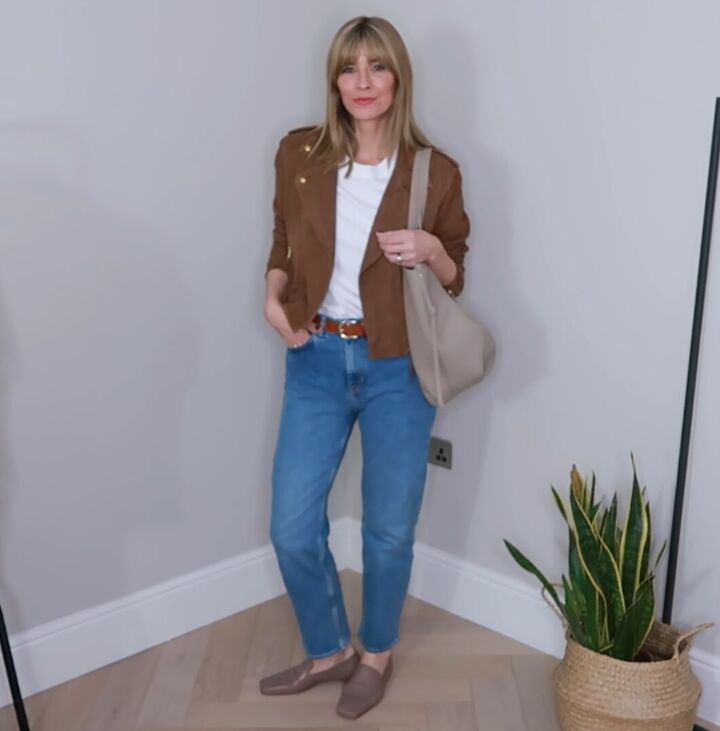 11 key items to include in your spring capsule wardrobe checklist, Camel suede biker jacket for spring 2022