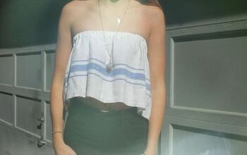 How to Make a Strapless Crop Top Out of an Old Tablecloth