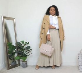 what to wear with a long pleated skirt 4 cute easy outfit ideas, Classic long pleated skirt outfit