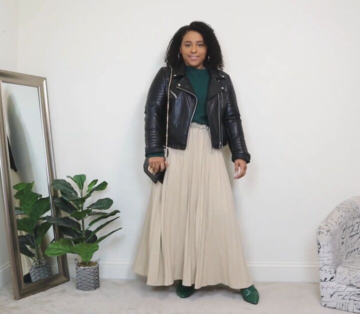 what to wear with a long pleated skirt 4 cute easy outfit ideas, How to style a pleated skirt in a casual way