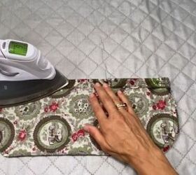 how to make reusable diy shoe covers to keep your house clean, Pressing the casing with an iron