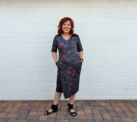 easy faux wrap dress with pockets