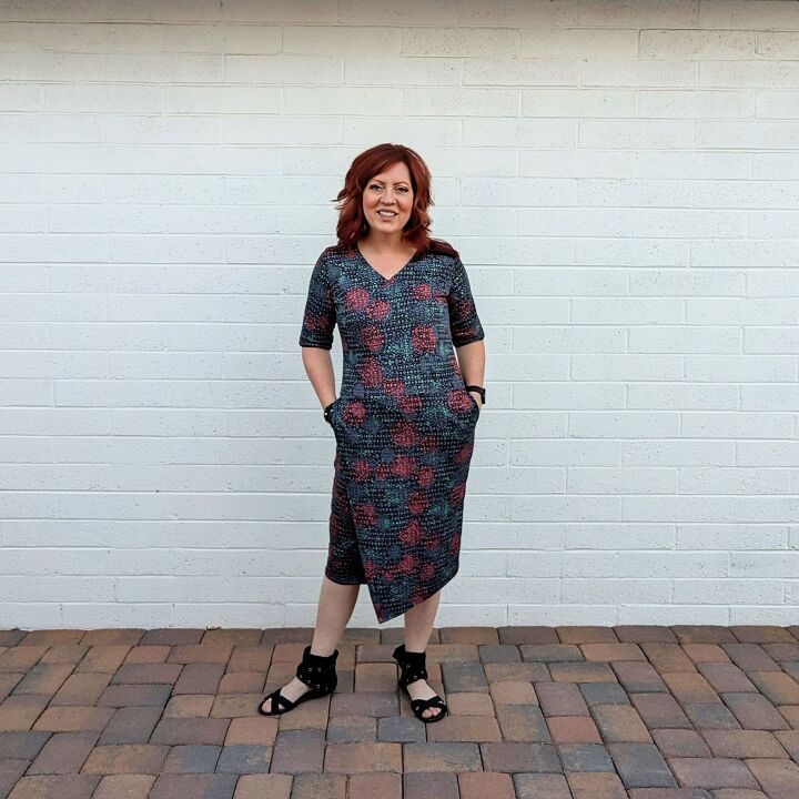 easy faux wrap dress with pockets