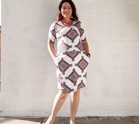 easy faux wrap dress with pockets, knee length of the same mash up