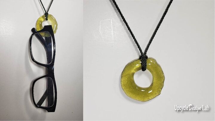 microwave kiln fused glass necklace eyeglass holder upcycled bottl