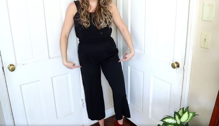 how to easily turn an old bridesmaid dress into a jumpsuit, Loose jumpsuit to use for the pattern
