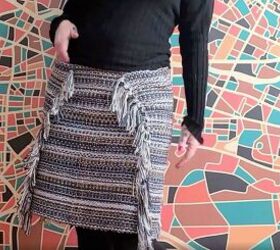 how to make a cute diy tassel skirt out of 2 dollar store rag rugs, DIY tassel skirt