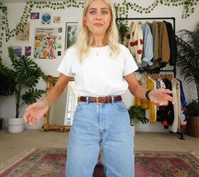 how to put together an outfit a styling 101 guide for beginners, Simple white t shirt and jeans outfit