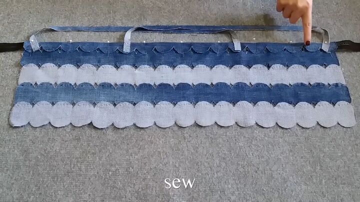 how to make a pretty diy denim top with cute scalloped details, How to sew a cute denim top