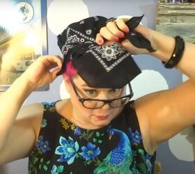 how to tie a vintage hair scarf in 7 different ways, Bringing the bandana ends to the front