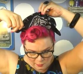 how to tie a vintage hair scarf in 7 different ways, Tying the ends of the bandana in a knot