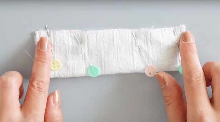 how to turn a plain headband into a cute embroidered hair piece, Sewing the rectangle