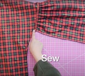 how to sew a puff sleeve top step by step using a free pattern, Sewing the sleeve and side seams together