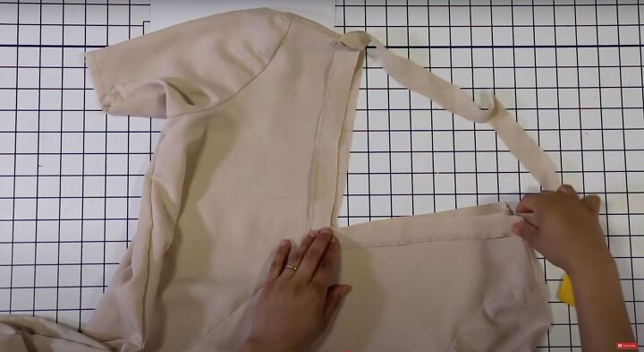 how to make your own jumpsuit from scratch pattern sewing tutorial, Matching the front and back facings